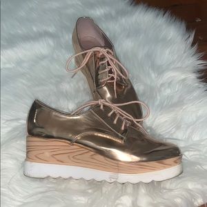 Rose Gold Platform Sneakers